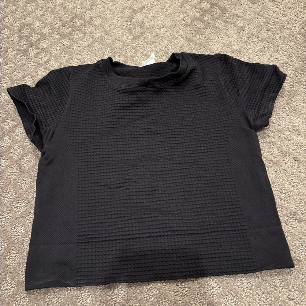 All in Motion Black Boxy Ribbed T-Shirt